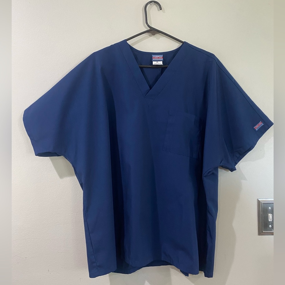 Cherokee Set Blue V-Neck Medical Scrub Shirt NWOT